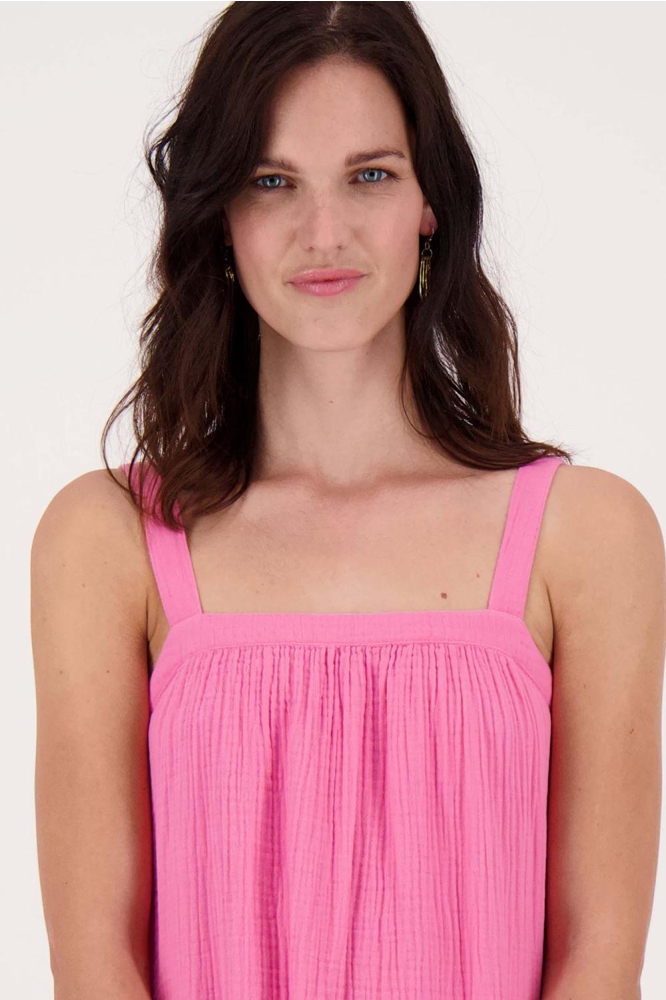 LANGE MOUSSELINE JURK 0301 092 3015 FEL ROZE